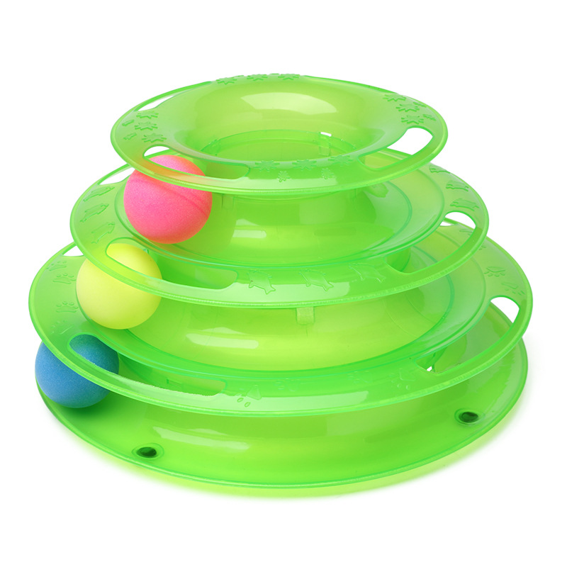 Factory Shipment Pet Cat Three-Layer Turntable Three-Layer Track Cat Toy Interactive Cat Game Board Toy