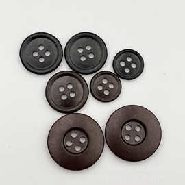 胶木纽扣细边宽边深咖啡色黑色圆形扣子工作服常服劳保服老式钮扣