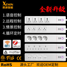 现货wifi智能排插语音定时4AC+2USB多功能智能插座涂鸦智能插线板