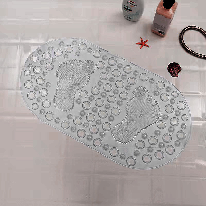 PVC Non-Slip Wear-Resistant Bathroom Mat Bathtub Mat Shower Mat Transparent Feet Fresh Bathtub Mat