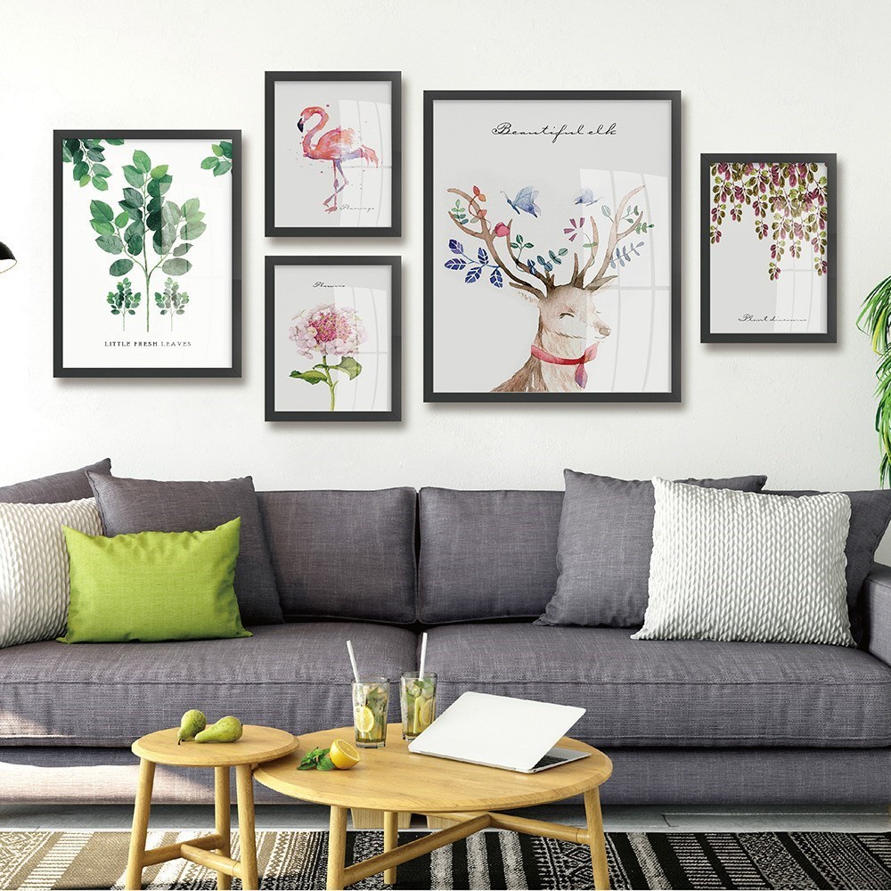 装饰墙壁画客厅现代简约田园墙面过道无痕墙上少女