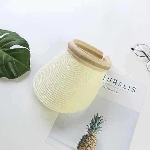 Empty Top Straw Hat Peaked Cap Female Summer Travel Outdoor Sun Beach Casual All-Match Sun Protection Sun Hat Wholesale