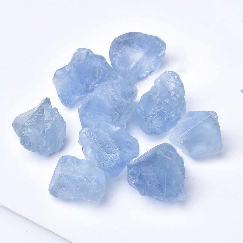 天然天青石原石扩香石晶体矿石标本教学科普鱼缸摆件蓝色水晶石头