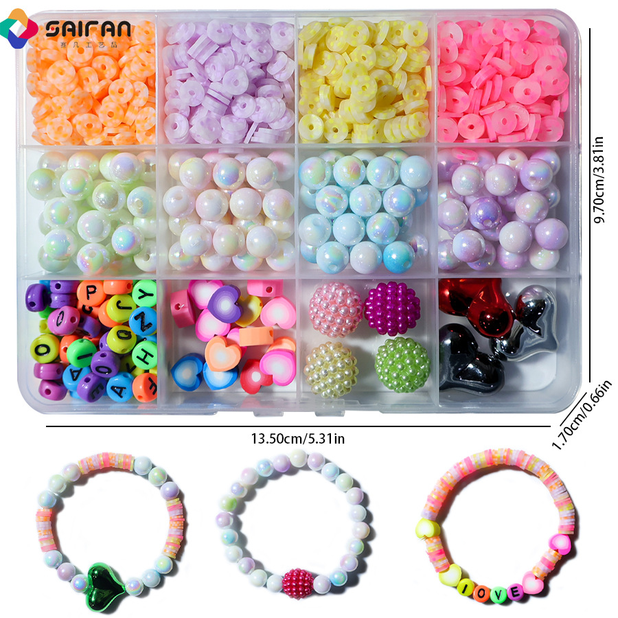 Amazon Cross-Border Beaded Beads Scattered Beads Diy Jewelry Accessories Materials Semi-Finished Jewelry Accessories Bracelet Full Set