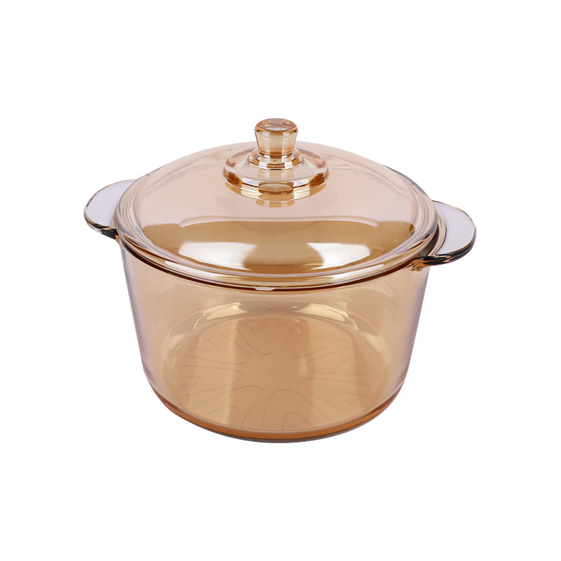 Factory Supply High Borosilicate Crystal Glass Pot with Lid Household Large Capacity Microwave Oven High Temperature Resistance Thick Soup Pot