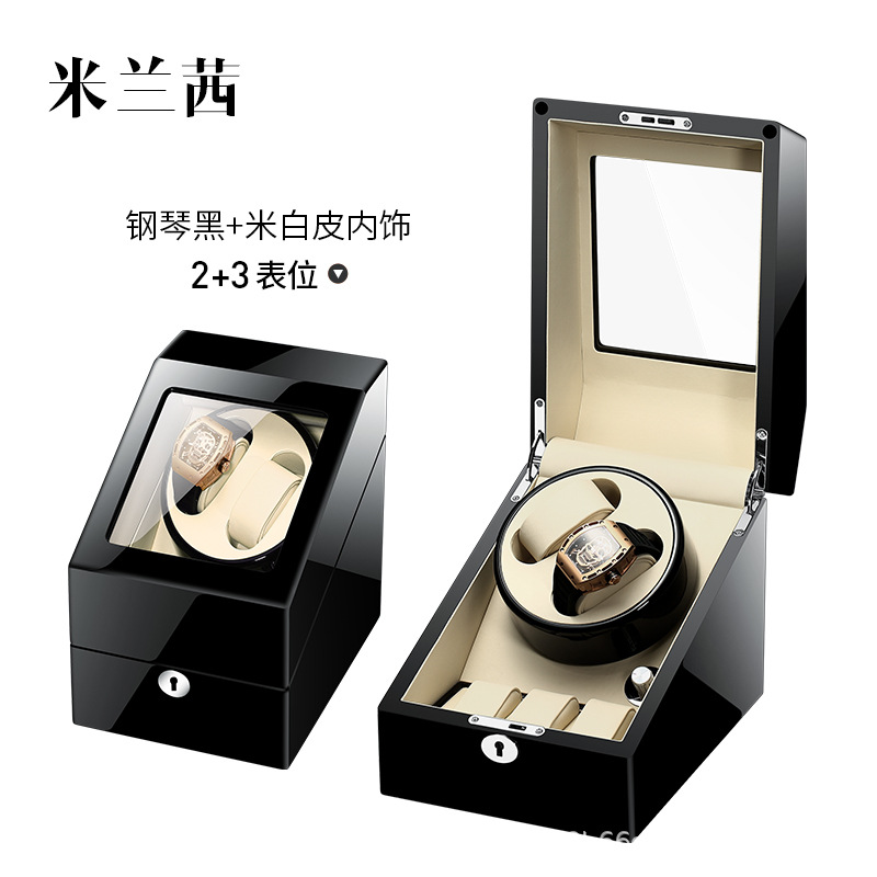 米兰茜摇表器机械表电动家用自动上链晃表器pu皮革现货转动放置器