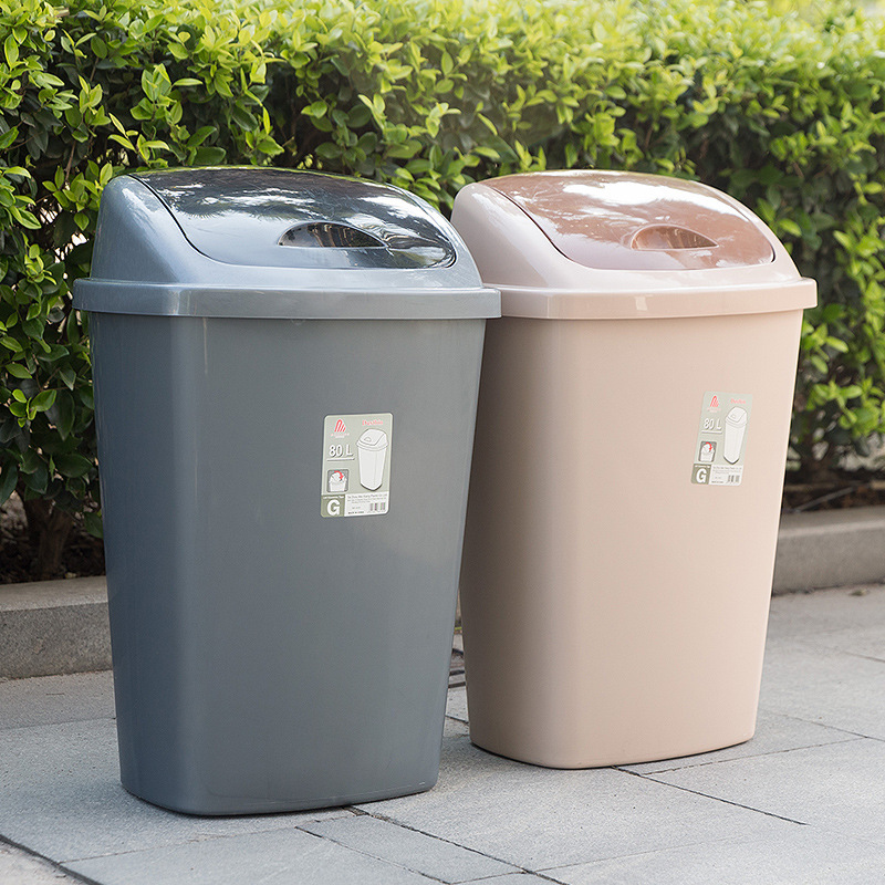 厂家批发垃圾分类环卫垃圾桶户外厨房家用摇盖塑料有盖收纳垃圾箱