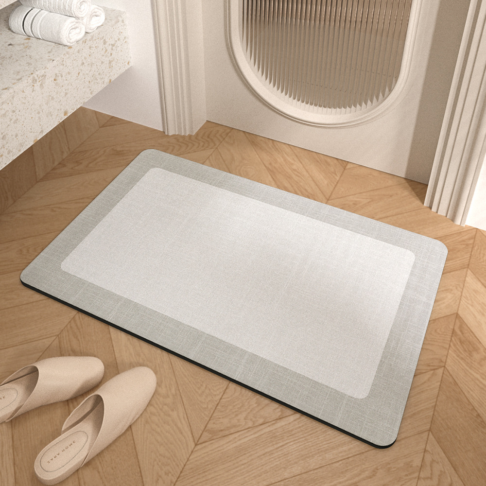 Solid Color Quick-Drying Diatom Soft Mat Bathroom Carpet Bathroom Entrance Floor Mat Strong Water Absorption Domestic Toilet Foot Mat