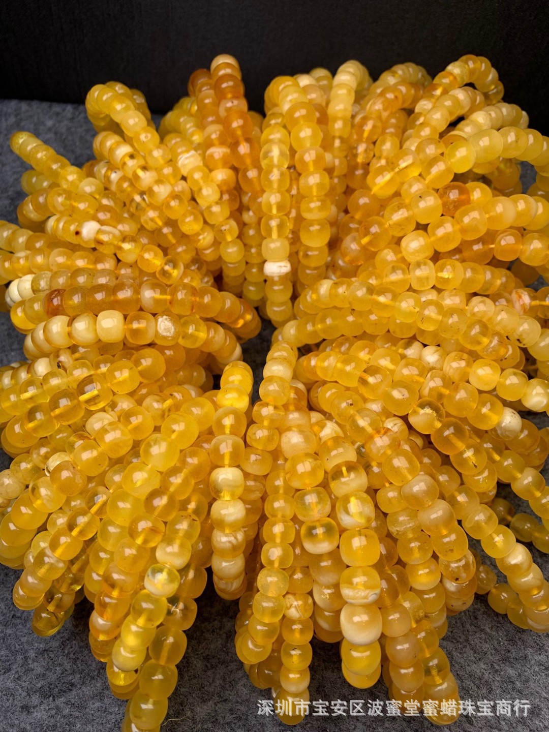 松岗工厂 琥珀蜜蜡老型珠手串 品质很好 源头产地 直播标品 深圳