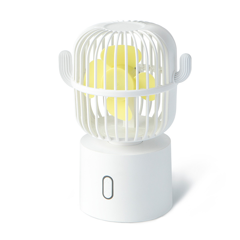 New Cactus Shaking Head Fan Usb Rechargeable Desktop Fan Creative Mini Home Office Electric Fan Gift