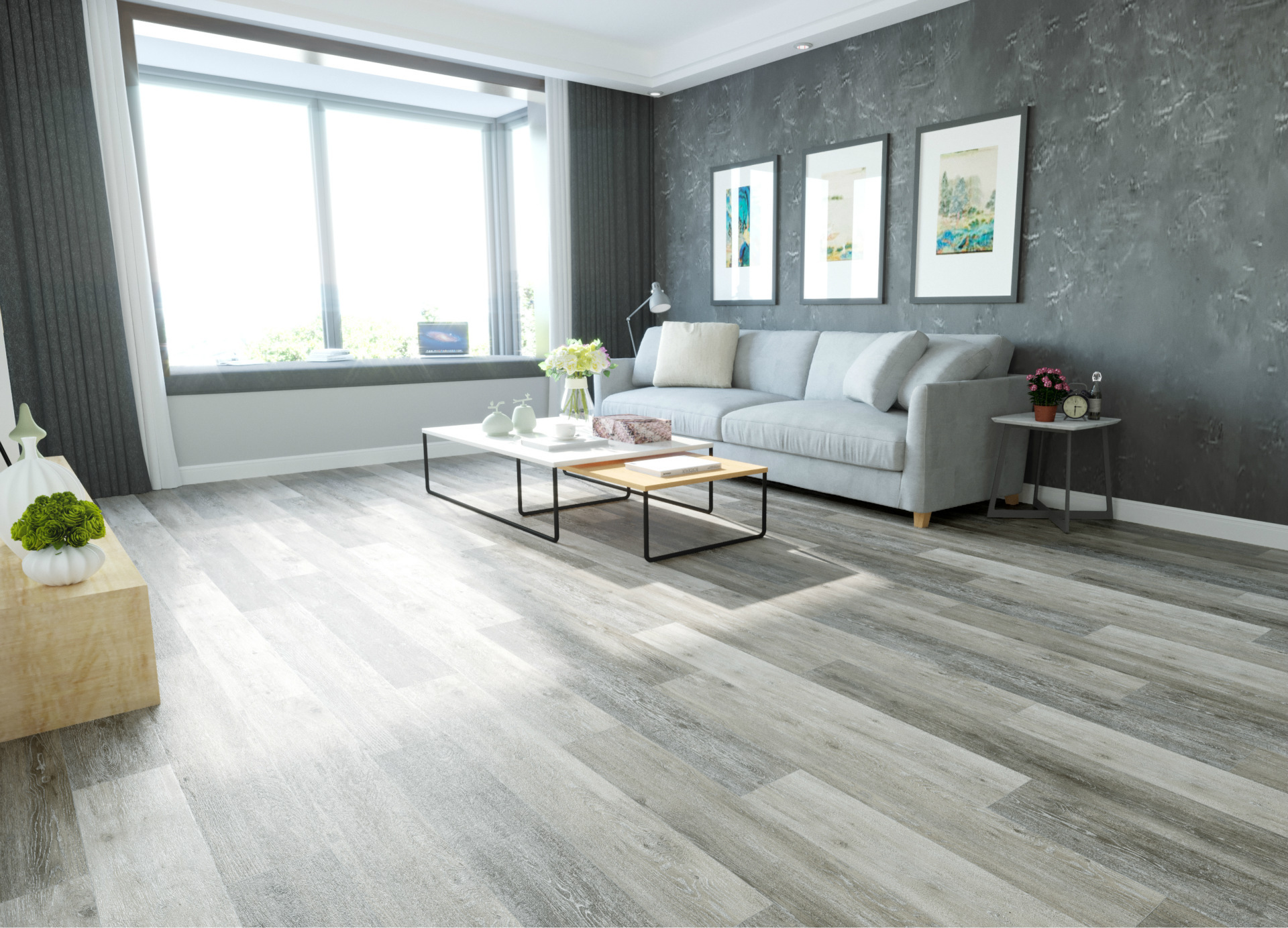 硅藻泥微晶石木地板12mm石塑微晶石地暖安装地热锁扣地板厂家批发