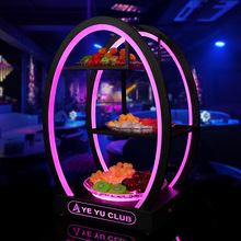 酒吧发光果盘led小吃碟创意多层零食水果拼盘蛋形小吃盘KTV果盘碟