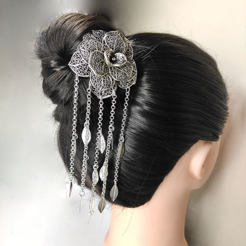 傣族头饰傣民族风发钗流苏发簪合金发针古簪子演出影楼拍摄配饰