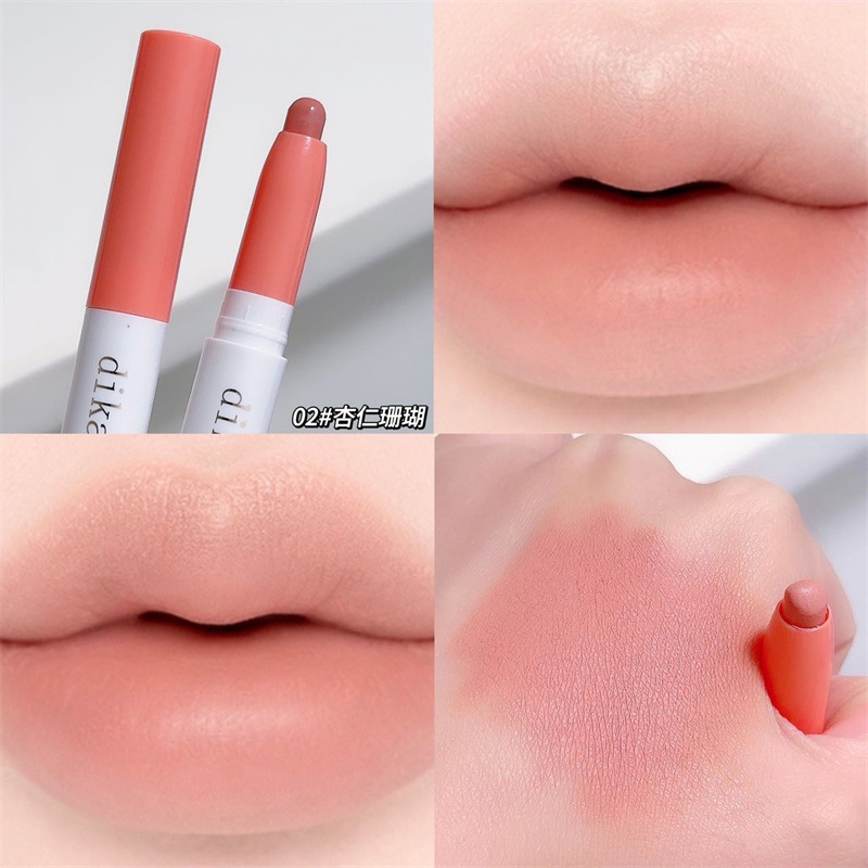 Dikalu Cross-Border Matte Lipstick Lip Liner Novice No Stain on Cup Full Lips Velvet Matte Lipstick Hook Line Lip Pencil