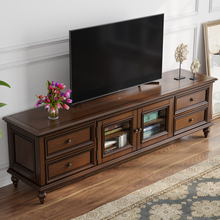 美式实木电视柜组合简约客厅小户型原木茶几电视机柜榜家具