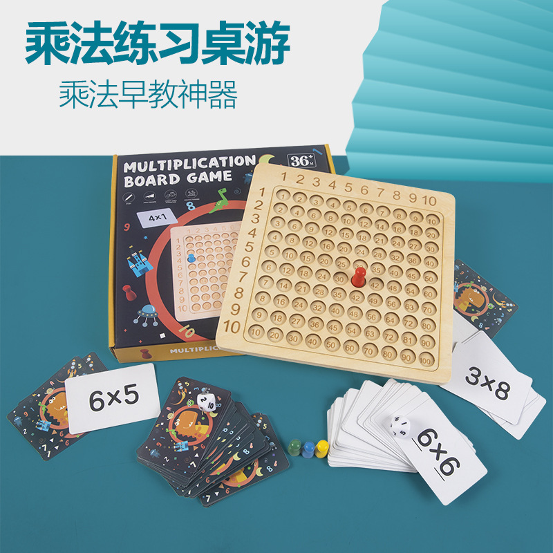 Children's Educational Multiplication Calculation Table Teaching Aids Parent-Child Interaction Early Education Ninth Multiplication Formula Table Training Thinking Toys