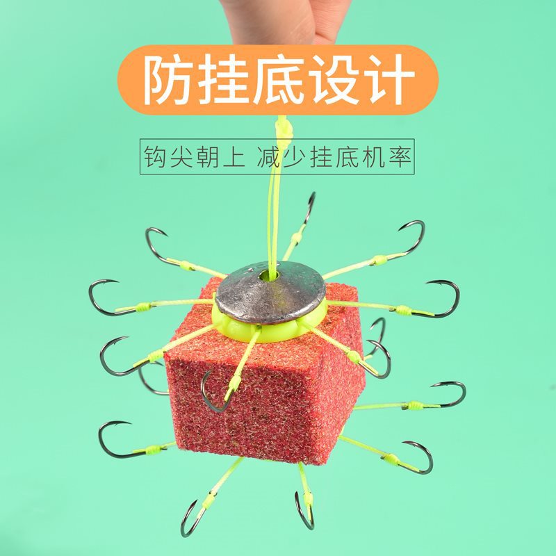 新型朝天翻板钩万向防缠绕防挂底鲢鳙盘钩海杆野钓爆炸钩配件套装