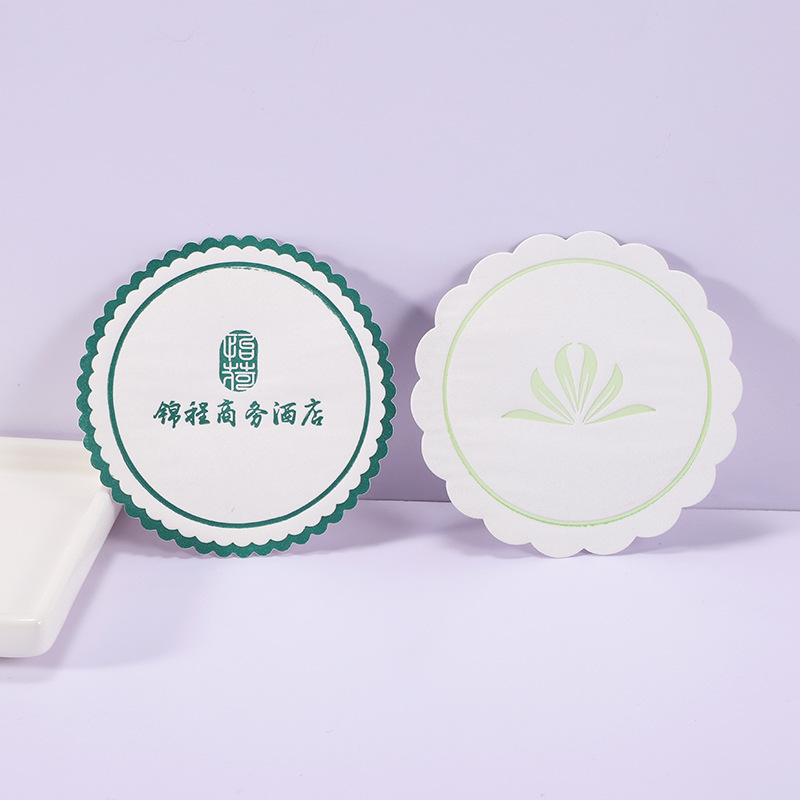 定制 酒店一次性纸质吸水杯垫宾馆圆形杯垫会议茶杯垫烟灰缸垫纸