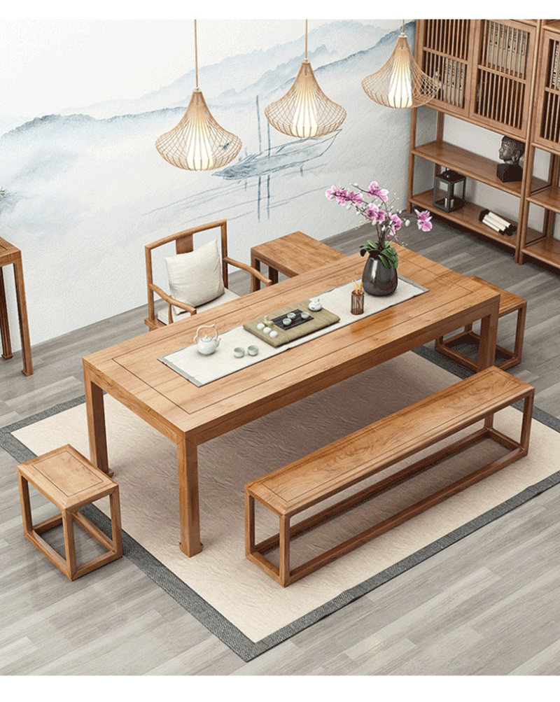 茶桌 实木茶几 简约客厅功夫禅意泡茶台茶艺室办公室会客茶桌批发