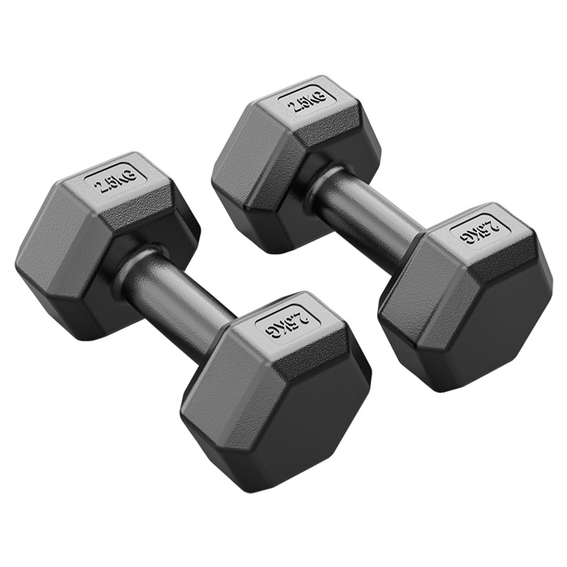 Muxin Dumbbell Men's Fitness Household Equipment Building up Arm Muscles Pairs of Plastic Coated Hexagonal Dumbbell Suit Wholesale