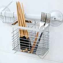 筷子架不锈钢筷子筒沥水架筷笼厨房家用创意壁挂式双筒置物架厂家