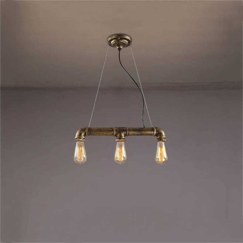 工业复古 水管吊灯 复古金属吊灯 酒吧创意餐厅厨房 吊顶吊灯 e27