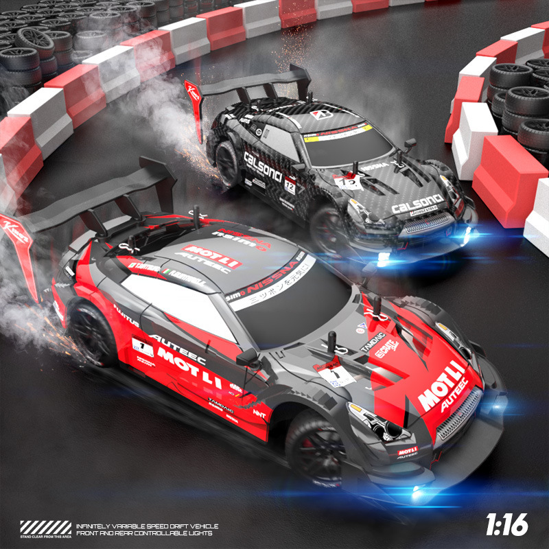 跨境rc遥控车1:18高速四驱漂移竞技赛车 充电gtr跑车男孩汽车玩具