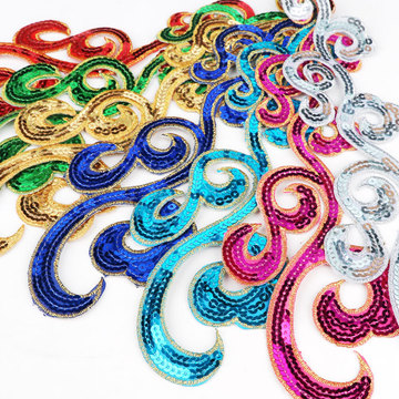 民族风汉服贴花动漫diy舞台服装戏曲演出服补丁贴布亮片刺绣布贴