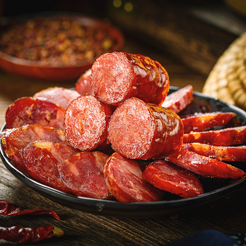麻辣香肠四川特产烟熏腊肠250g 川味农家自制老腊肉 一件代发