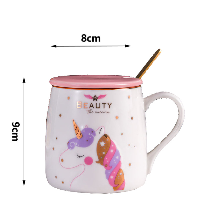 Cartoon Embossed Unicorn Ceramic Cup Good-looking Women's Water Cup Business Meeting Gift Mug Wholesale