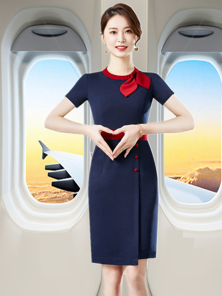吉祥航空姐制服美容师高级感职业连衣裙夏珠宝前台案场客服工作服