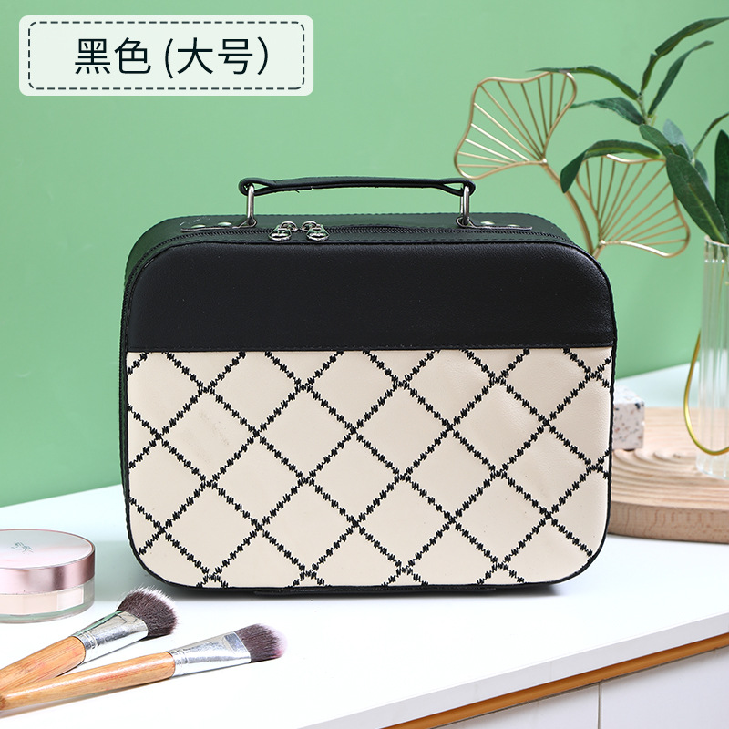 New Internet Celebrity Stitching Cosmetic Bag Women's Portable Large Capacity Ins Phoenix Storage Bag Super Popular Large and Small Portable Makeup