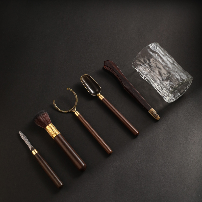 茶道六君子套装茶具配件茶刀普洱茶刀手工茶夹茶则功夫茶泡茶工具