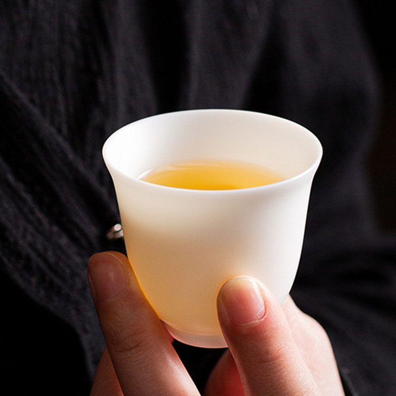 陶瓷功夫小茶杯家用茶碗品茗杯茶具茶盏主人杯陶瓷素烧单个茶杯