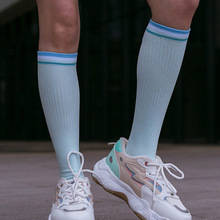 博顿新款专业运动袜 3D包裹脚踝压力袜波纹莱卡防滑女训练足球袜