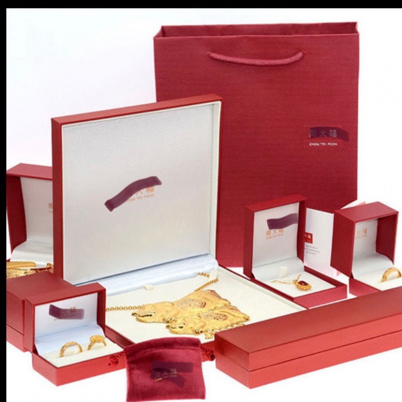 周家黄金戒指盒手链吊坠项链盒猪牌龙凤手镯盒珠宝包装盒子