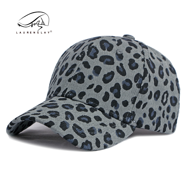 Leopard Hat Female Autumn and Winter Corduroy Baseball Cap Keep Warm Sun Block Sun Hat Peaked Cap Hard Top Men