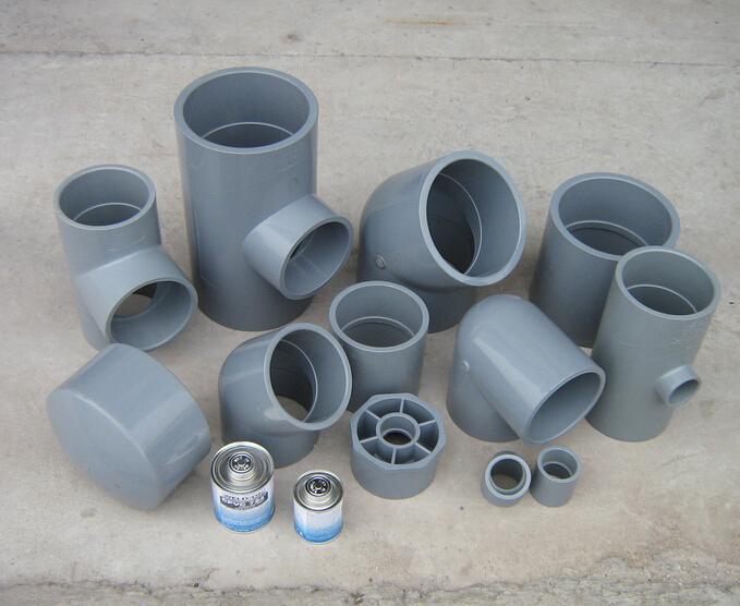 台塑南亚upvc给水管 正四通 耐酸碱腐蚀 南亚管件灰色Φ40~110mm