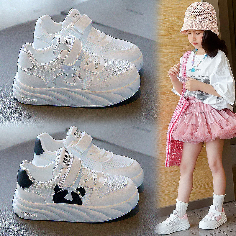 children‘s white shoes summer new children‘s white mesh breathable sneaker primary school students boys running shoes