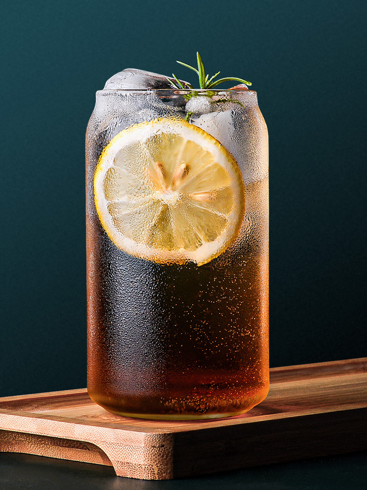 ins网红可乐罐创意可乐杯玻璃杯韩式透明饮料杯果汁杯子奶茶杯