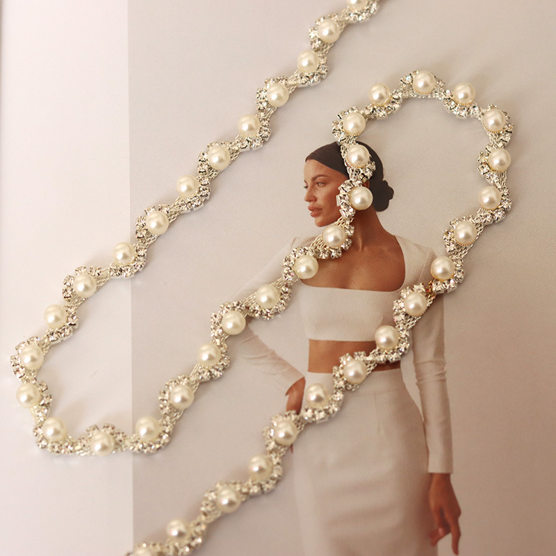 珍珠花式钻链 手缝链条 舞蹈服diy装饰 包包鞋子配件 手工饰品-阿里巴