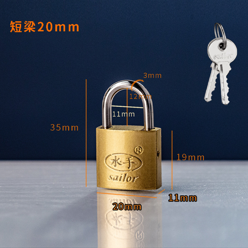 Padlock Imitation Copper Single Open Unlocking Lock Gate Lock Household Small Lock Dormitory Long Beam Longevity Safe Lock Positive and Negative Slot Key