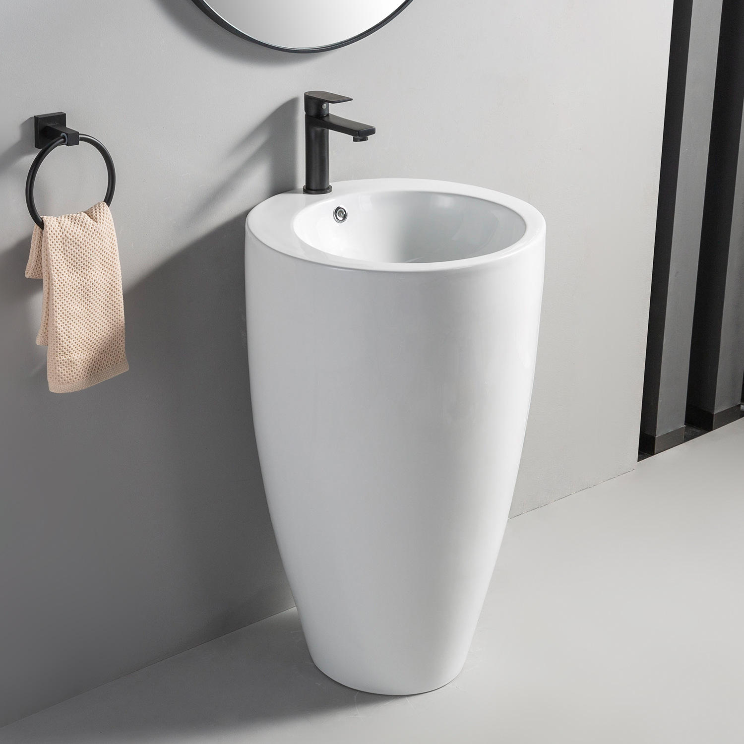 厂家直销户外阳台立柱盆高端落地一体式柱盆