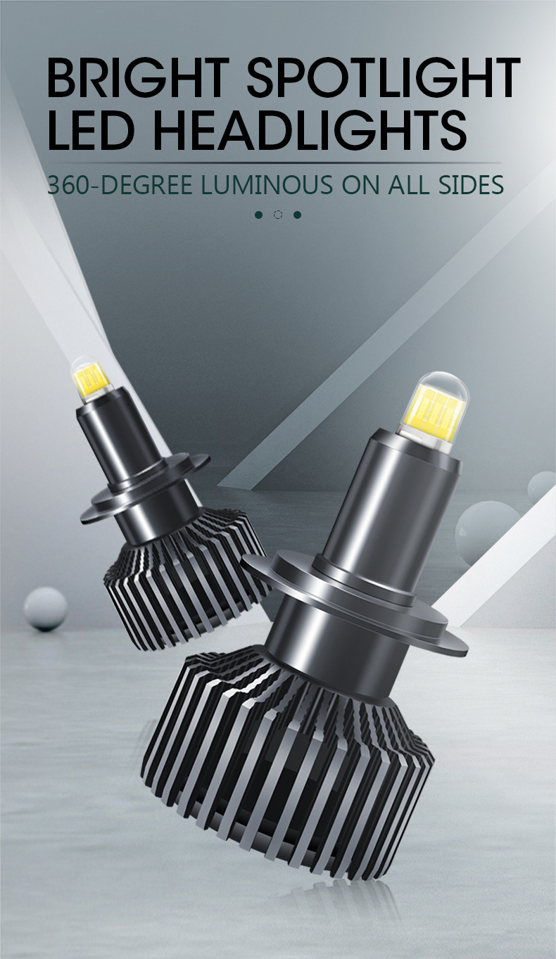 360度8面发光汽车led大灯 h7 h11 9005大功率led车灯改装远近光灯