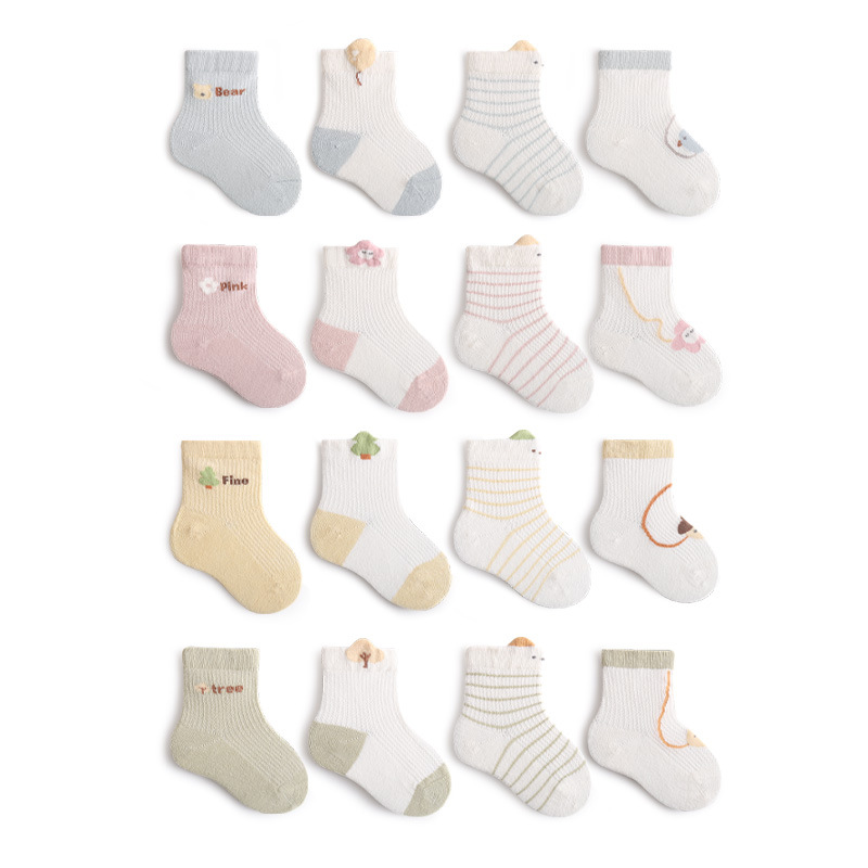 2023 Summer New Newborn Baby's Socks Ultra-Thin Mesh Breathable Baby Socks Boneless Loose Middle Tube Cotton Socks