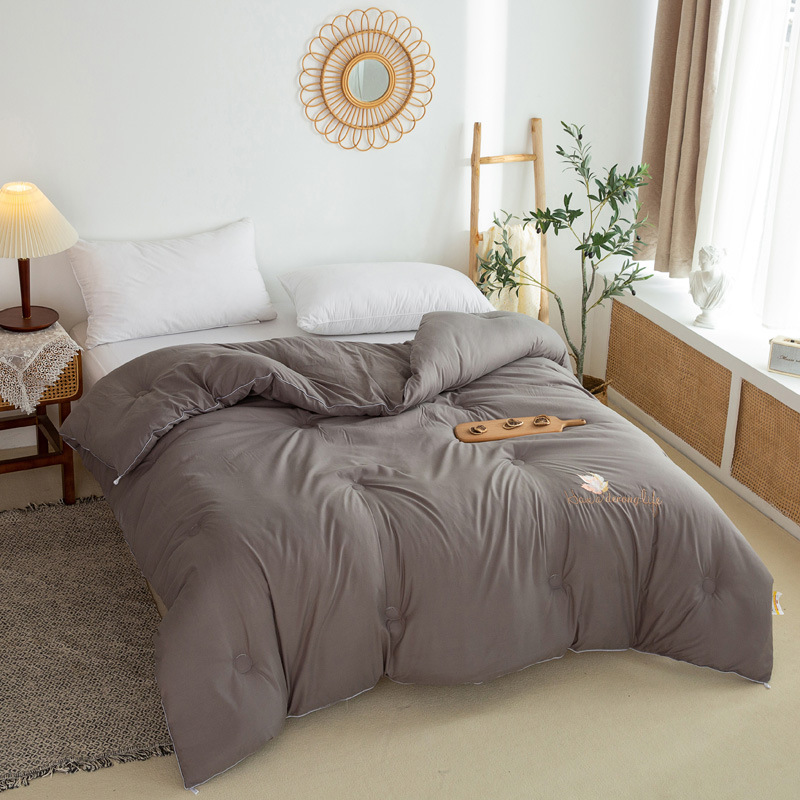 直播德绒绣花保暖被子黑科技刺绣德绒冬被外贸春秋被加厚被芯批发