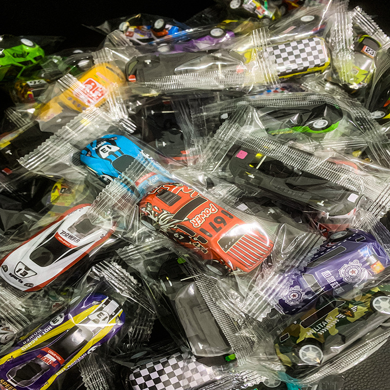 澄海工厂迷你合金小汽车回力铁皮小赛车合金模型儿童玩具车 袋装