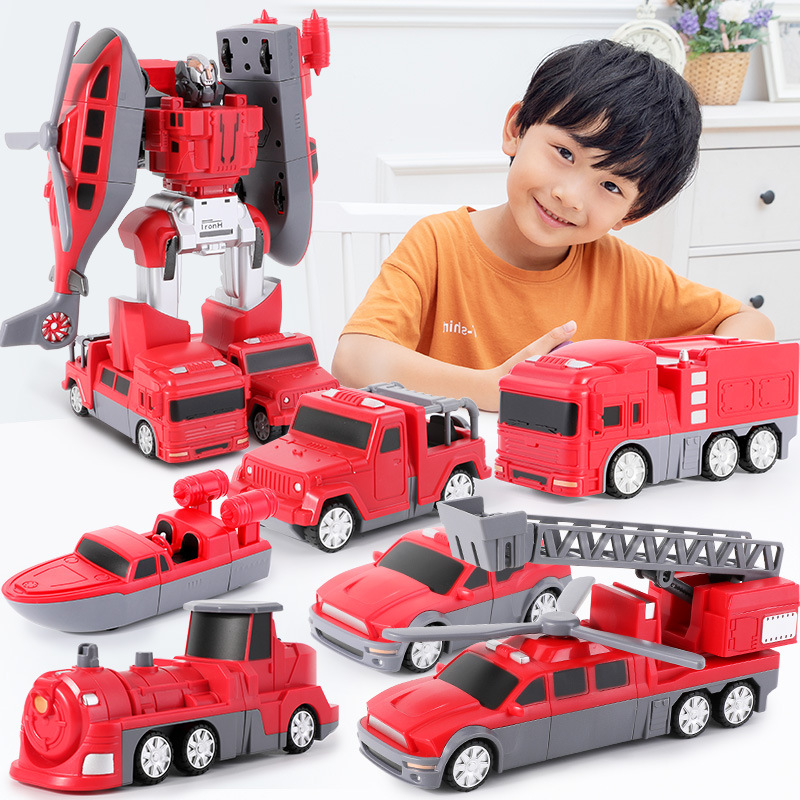 Children's Variety Magnetic Assembly Engineering Vehicle Puzzle Building Blocks Robot Magnetic Splicing Car Toys Boy Gift