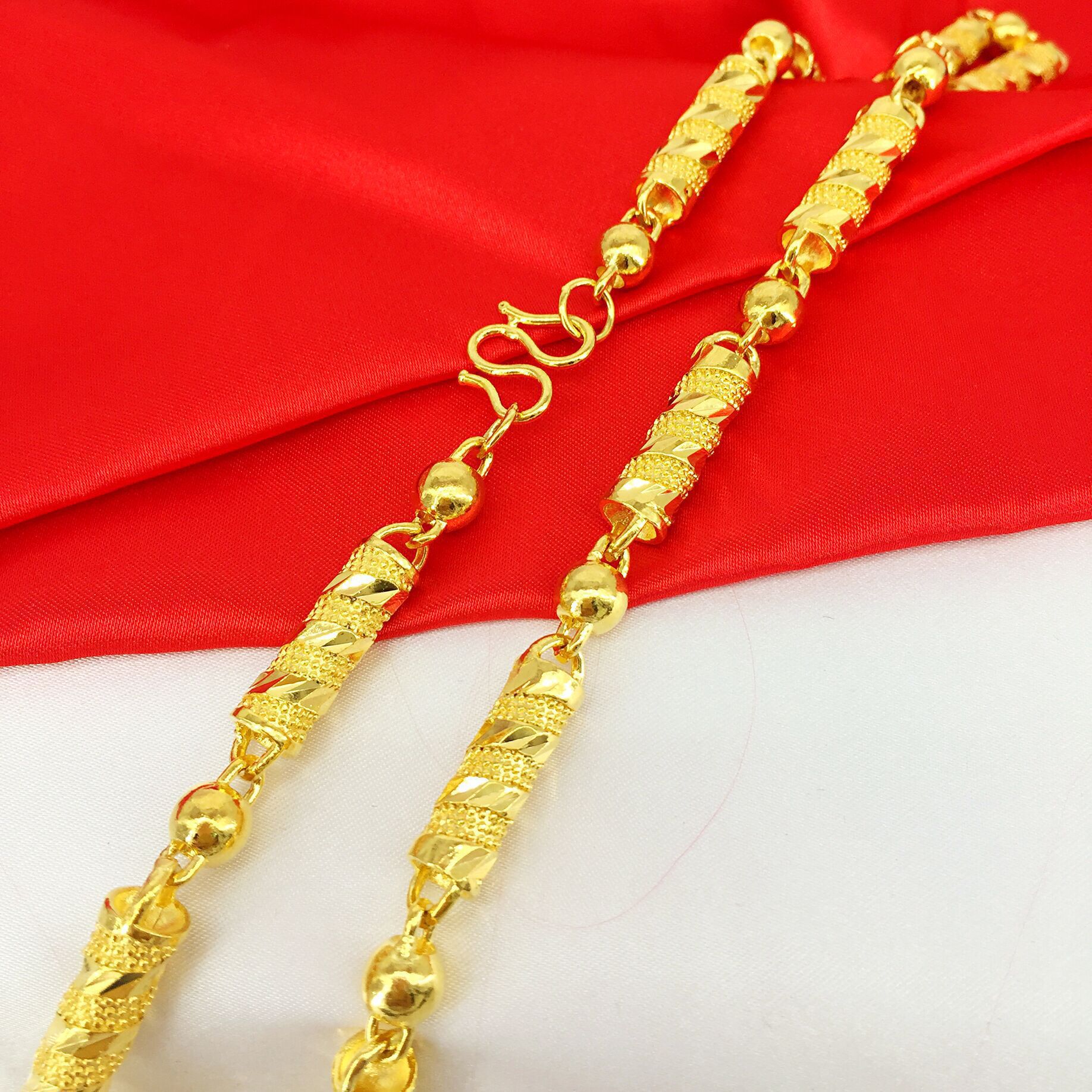 南非锡金 越南沙金男项链 黄铜镀24k色 厂家直销 一件代发 微商