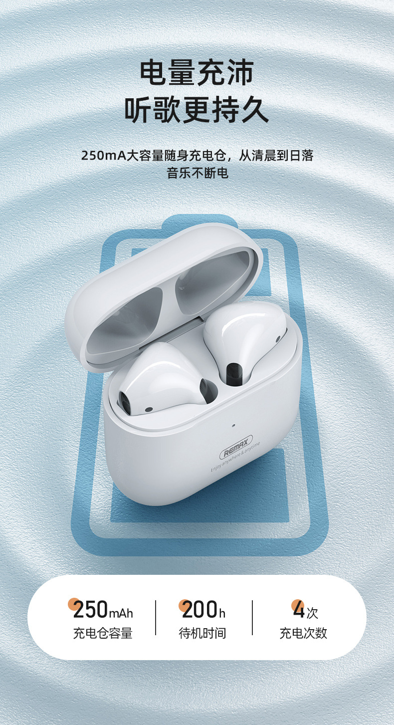 remax睿量跨境新款蓝牙耳机入耳式tws-10i无线工厂蓝牙增强版